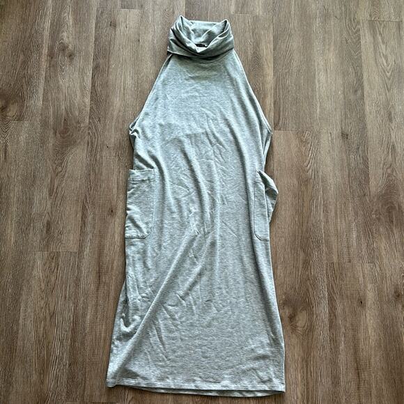 Eileen Fisher Funnel Neck Tencel Stretch Midi Dress - Picture 1 of 5